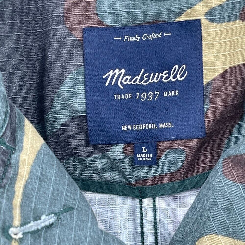Madewell Brown Green Camo Outbound Button Down Utility Jacket Size Large - Picture 3 of 9